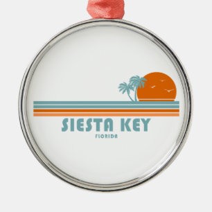 Ornamento De Metal Siesta Key Florida Sun Palm Trees