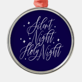 Ornamento De Metal Silent Night Holy Night Blue Christmas Ornament