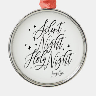Ornamento De Metal Silent Night Holy Night Round Christmas Ornament
