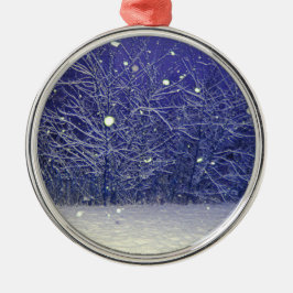 Ornamento De Metal Silent Night Snowfall