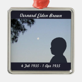 Ornamento De Metal Silhouette Memorial Ornament - Baby Boy