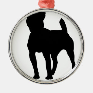 Ornamento De Metal Silhueta de Pitbull