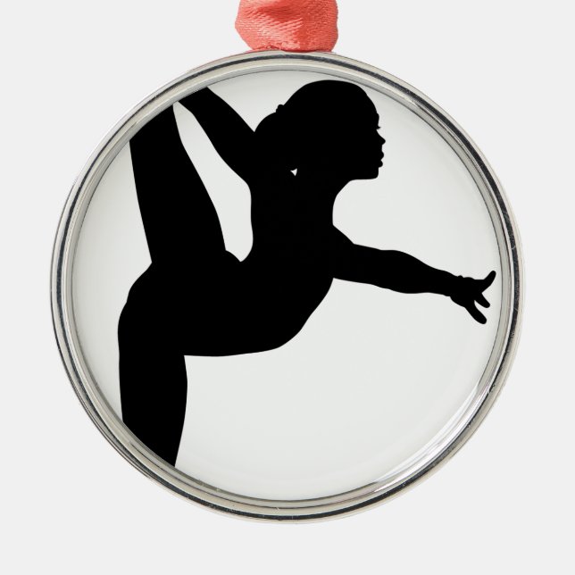 Ornamento De Metal Silhueta do Gymnast (Frente)