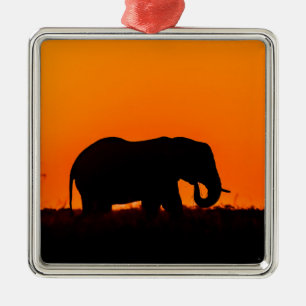 Ornamento De Metal Silhueta elefante