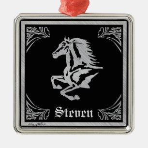 ORNAMENTO DE METAL SILVER HORSE SILHOUETTE