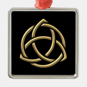 Ornamento De Metal Símbolo "3-D" dourado 2 da trindade santamente