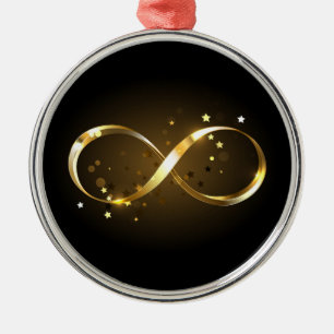 Ornamento De Metal Símbolo de Infinito Dourado