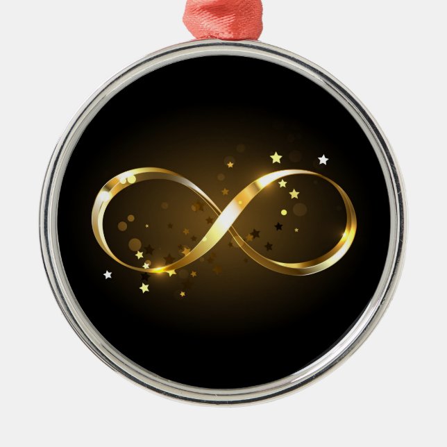 Ornamento De Metal Símbolo de Infinito Dourado (Frente)