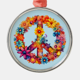 Ornamento De Metal Símbolo de Paz Boho Tie Dye Estilo Hippie