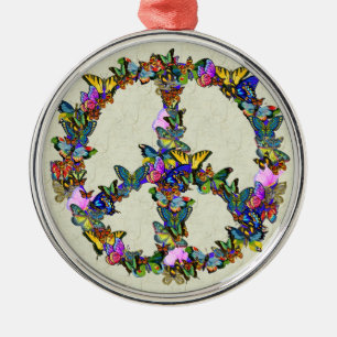 Ornamento De Metal Símbolo de paz da borboleta