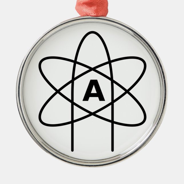Ornamento De Metal Símbolo do ateísmo (Atom Emblem) (Frente)