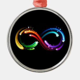 Ornamento De Metal Símbolo do infinito de cometas arco-íris