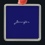 Ornamento De Metal Simples Planeta Azul Moderno Midnight<br><div class="desc">Você pode substituir facilmente todas as informações nele por suas próprias informações. Tudo que você tem que fazer para isso é usar os links de personalização à direita.</div>