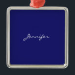 Ornamento De Metal Simples Planeta Azul Moderno Midnight<br><div class="desc">Você pode substituir facilmente todas as informações nele por suas próprias informações. Tudo que você tem que fazer para isso é usar os links de personalização à direita.</div>