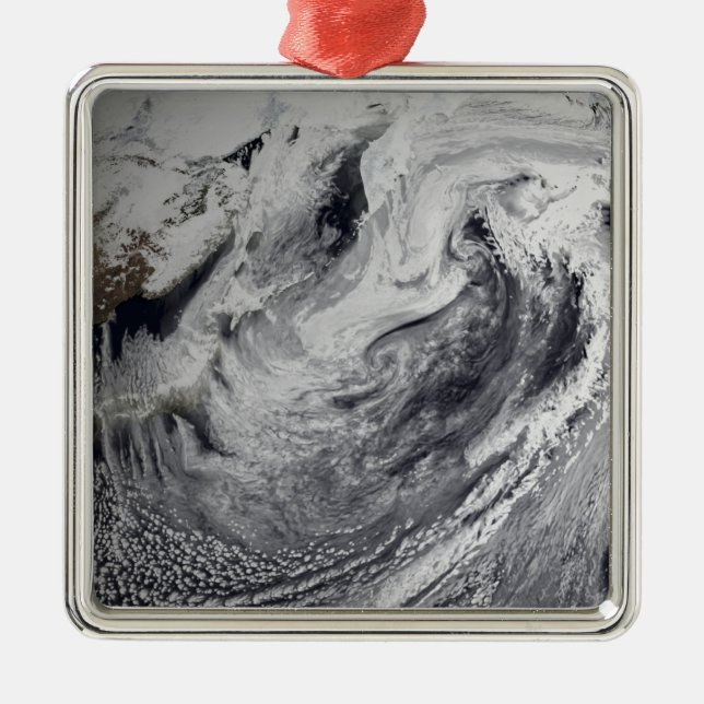 Ornamento De Metal Simulação em nuvem de um dia solteiro (Frente)