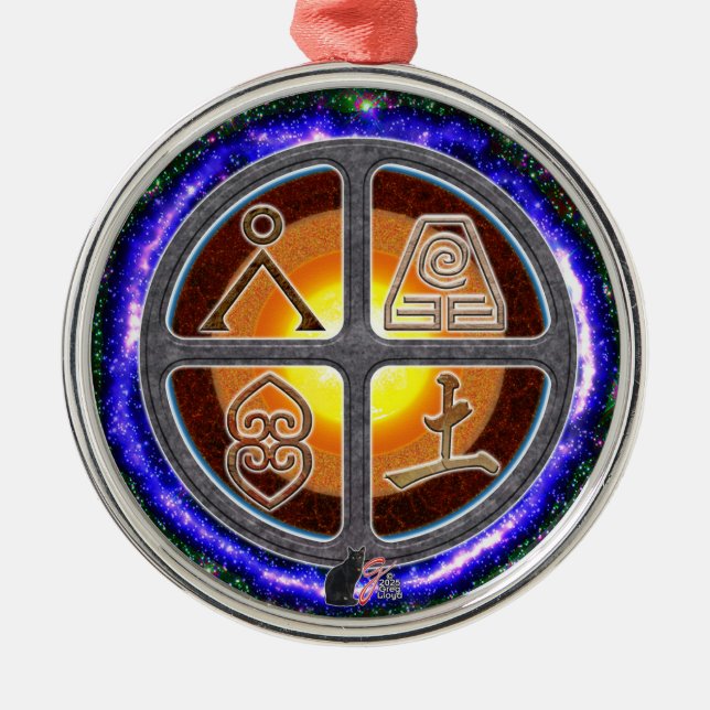 Ornamento De Metal Sinais da Terra (Frente)