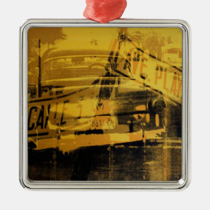 Ornamento De Metal Sinal amarelo do carro e de rua