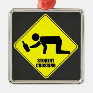 Ornamento De Metal Sinal de estrada engraçado - cruzamento bêbedo d