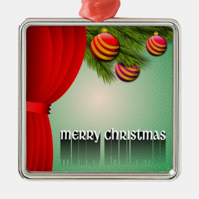 ORNAMENTO DE METAL SINAL "MERRY CHRISTMAS" (Frente)