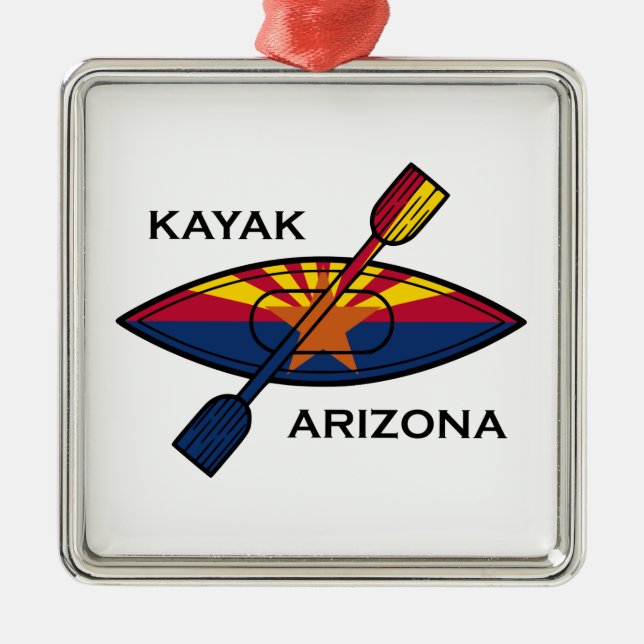 Ornamento De Metal Sinalizador de Arizona Kayak (Frente)