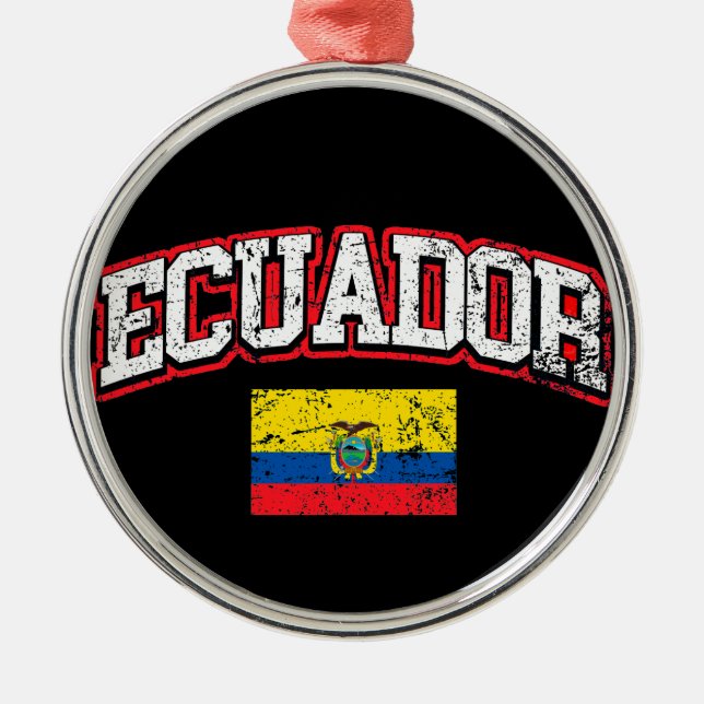 Ornamento De Metal Sinalizador do Equador (Frente)