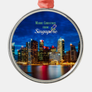 Ornamento De Metal Singapura Natal