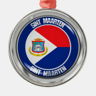 Ornamento De Metal Sint Maarten Round Emblem