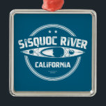 Ornamento De Metal Sisquoc River California Kayaking<br><div class="desc">O rio Sisquoc,  perto dos Papais noeis da Bárbara Califórnia,  flui cerca de 57, 5 milhas das suas nascentes na Wilderness de San Rafael até à sua confluência com o rio Cuyama.</div>