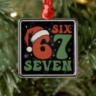 Ornamento De Metal Six Seven 67 Chapéu Divertido de Papai Noel Natal