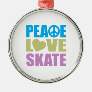 Ornamento De Metal Skate do amor da paz