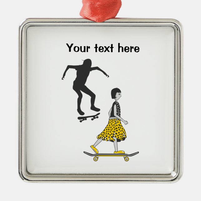 Ornamento De Metal skate feminino (Frente)