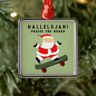 Ornamento De Metal Skate no Natal