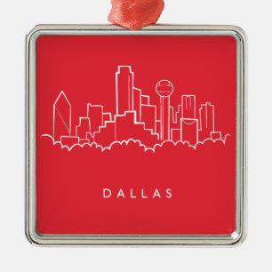 Ornamento De Metal Skyline de Dallas Texas