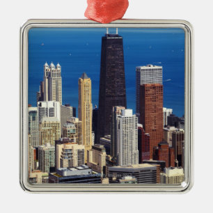 Ornamento De Metal Skyline e marcos de Chicago