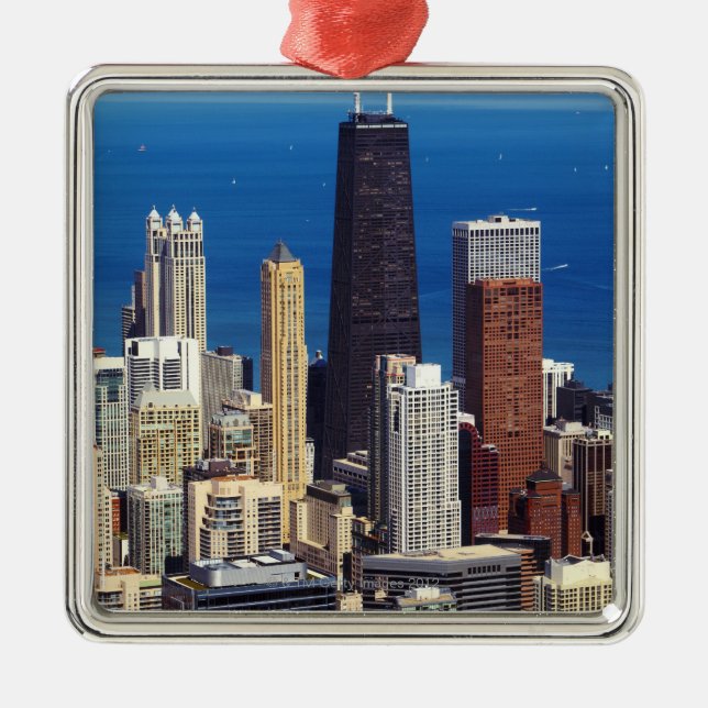 Ornamento De Metal Skyline e marcos de Chicago (Frente)
