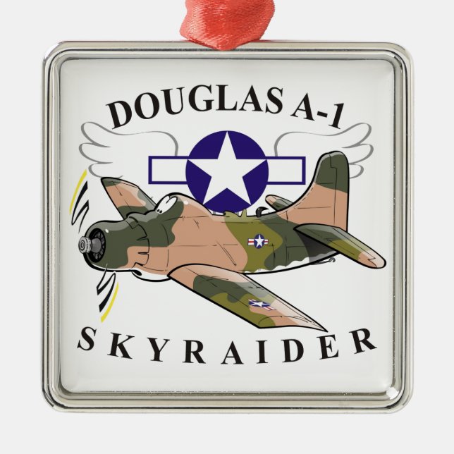 Ornamento De Metal skyraider de Douglas A-1 (Frente)