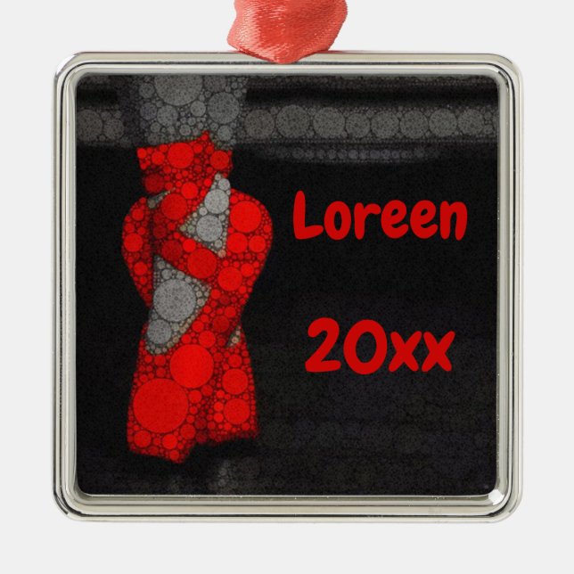 Ornamento De Metal Slippers Red Ballerina Personalizados (Frente)