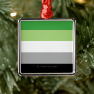 Ornamento De Metal SlipperyJoe's Aromtic Pride Flag gay Dom LGBTQ