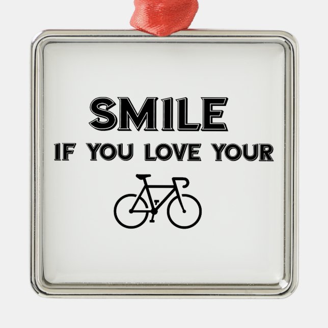 Ornamento De Metal Smile If You Love Your Bike (Frente)