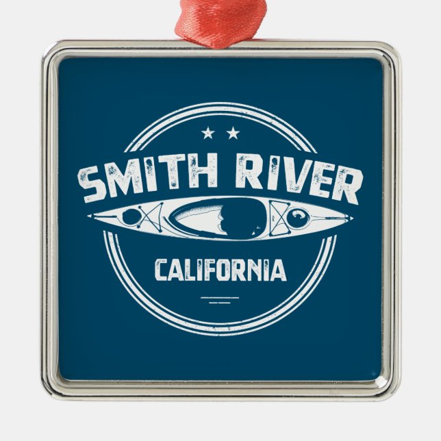 Ornamento De Metal Smith River California Kayaking (Frente)