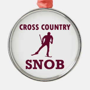 Ornamento De Metal Snob de Esqui Cruzado