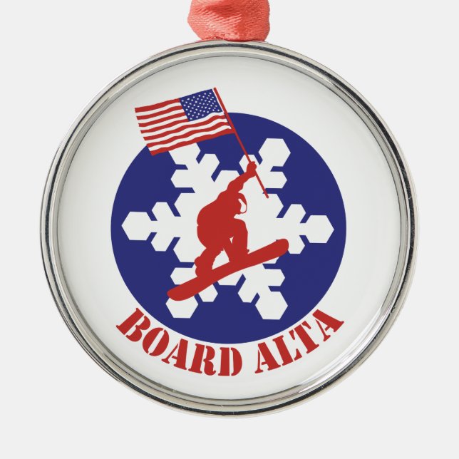 Ornamento De Metal Snowboard Alta (Frente)