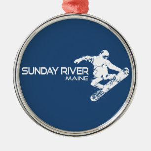 Ornamento De Metal Snowboarder do Sunday River Maine