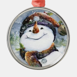 Ornamento De Metal Snowman