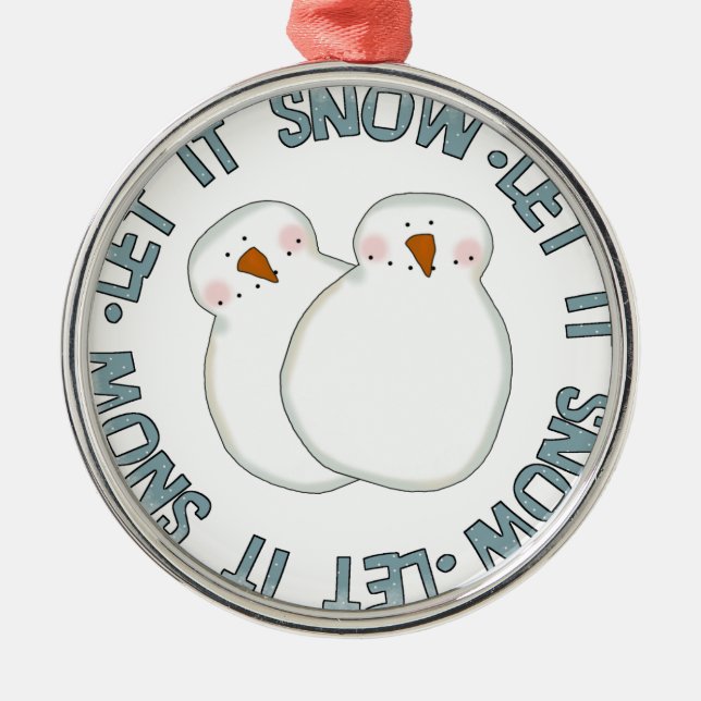 Ornamento De Metal Snowmen Deixe-o Neve Ornament (Frente)