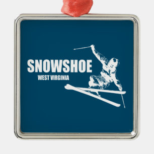 Ornamento De Metal Snowshoe Mountain West Virginia Skier