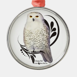 Ornamento De Metal Snowy Owl