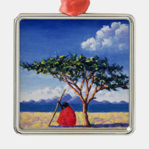 Ornamento De Metal Sob a árvore 1991 da acácia