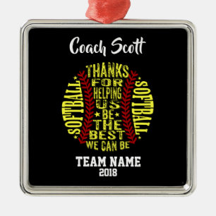 Ornamento De Metal Softball coach GIFT  PERSONALIZED ornament