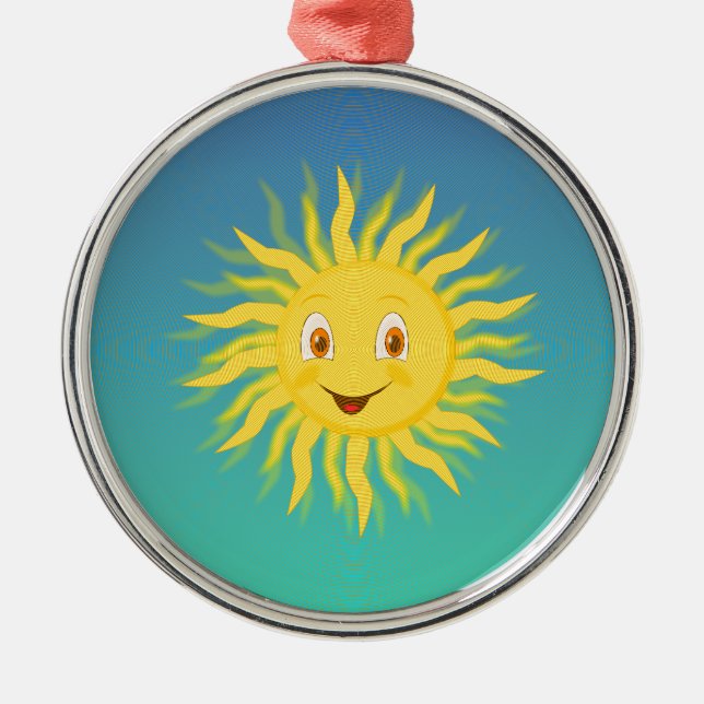 Ornamento De Metal Sol com Linhas Circulares (Frente)